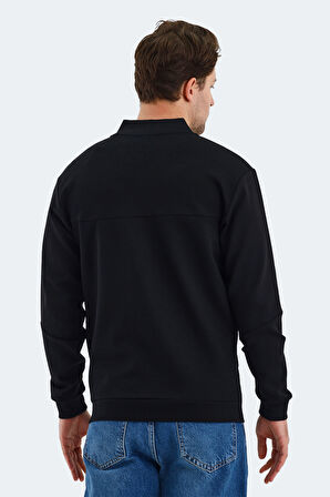Slazenger VLAD Erkek Cepli Fermuarlı Siyah Sweatshirt