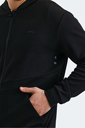 Slazenger VLAD Erkek Cepli Fermuarlı Siyah Sweatshirt