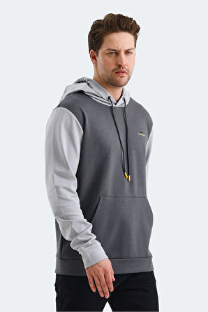 Slazenger VIOLA Erkek Kapüşonlu Cepli Koyu Gri / Siyah Sweatshirt