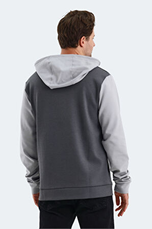 Slazenger VIOLA Erkek Kapüşonlu Cepli Koyu Gri / Siyah Sweatshirt