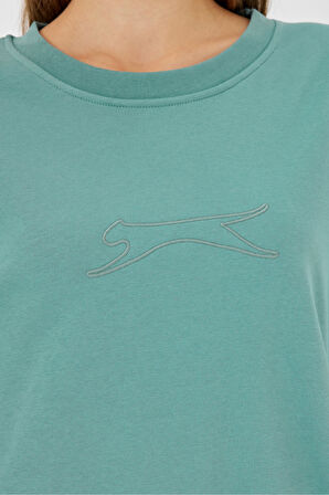 Slazenger VIKENTI SW Oversize Kadın Cepli Oversıze Yeşil Sweatshirt
