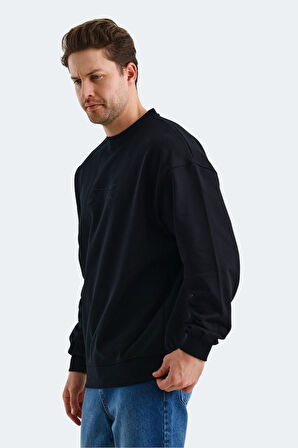 Slazenger VADIK OVERSIZE Erkek Sweatshirt Siyah