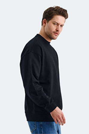 Slazenger VADIK OVERSIZE Erkek Sweatshirt Siyah