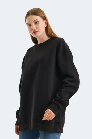 Slazenger VADIM Oversize Kadın Oversıze Siyah Sweatshirt