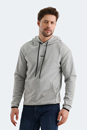 Slazenger VADIMIR Erkek Kapüşonlu Cepli Gri Sweatshirt
