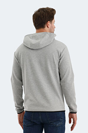 Slazenger VADIMIR Erkek Kapüşonlu Cepli Gri Sweatshirt