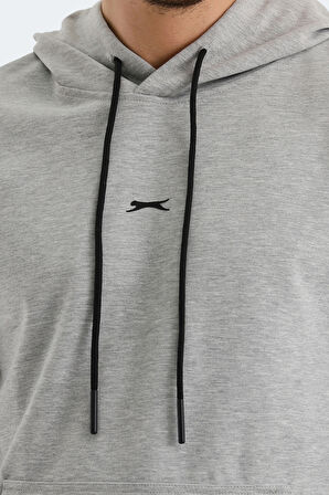 Slazenger VADIMIR Erkek Kapüşonlu Cepli Gri Sweatshirt