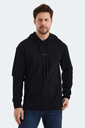 Slazenger VADIMIR Erkek Kapüşonlu Cepli Siyah Sweatshirt