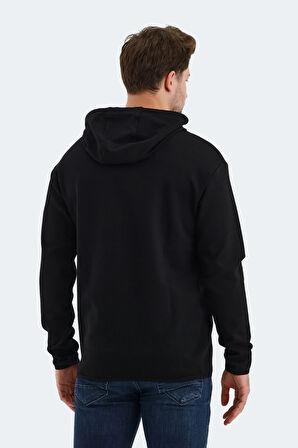 Slazenger VADIMIR Erkek Kapüşonlu Cepli Siyah Sweatshirt