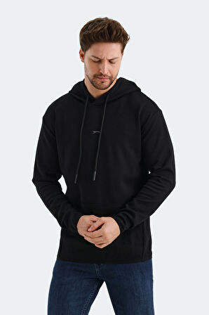 Slazenger VADIMIR Erkek Kapüşonlu Cepli Siyah Sweatshirt