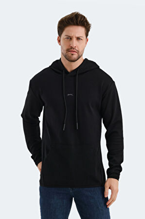 Slazenger VADIMIR Erkek Kapüşonlu Cepli Siyah Sweatshirt