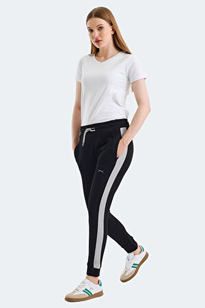 Slazenger VEVA Kadın Cepli Siyah Eşofman Altı