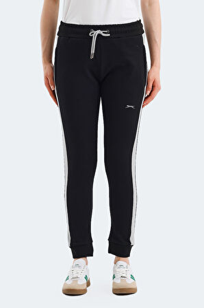Slazenger VEVA Kadın Cepli Siyah Eşofman Altı