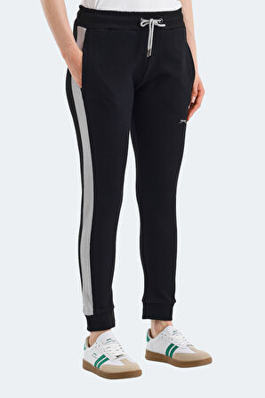 Slazenger VEVA Kadın Cepli Siyah Eşofman Altı