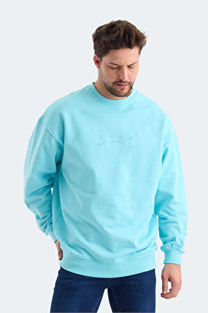 Slazenger VADIK Oversize Erkek  Turkuaz Sweatshirt