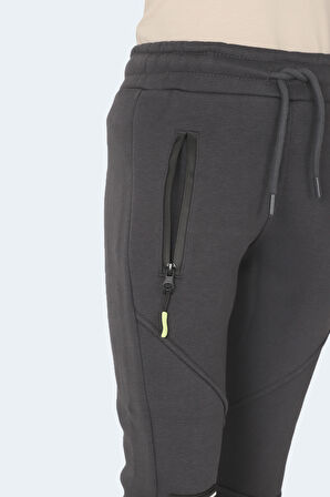 Slazenger LAMYA Çocuk Fermuar Cepli Koyu Gri Eşofman Altı