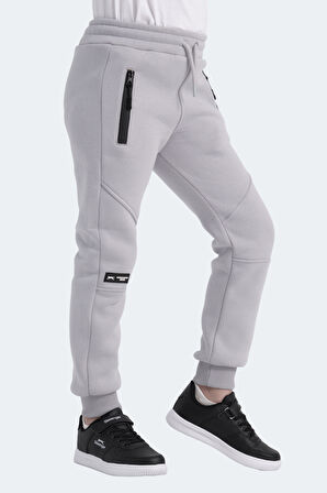 Slazenger LAMYA Çocuk Fermuar Cepli Taş Gri Eşofman Altı