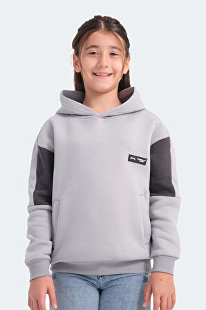 Slazenger LAYNE Unisex Çocuk Sweatshirt Gri / Siyah