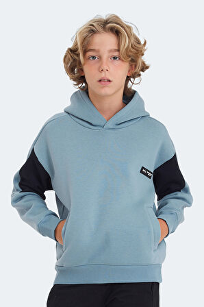 Slazenger LAYNE Çocuk Kapüşonlu Cepli Mavi / Lacivert Sweatshirt