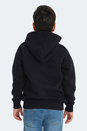 Slazenger LEKAN Çocuk Fermuarlı Kapüşonlu Cepli Lacivert Sweatshirt