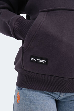 Slazenger LENE Çocuk Kapüşonlu Cepli Koyu Gri Sweatshirt