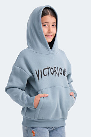 Slazenger LEXUS Çocuk Kapüşonlu Cepli Mavi Sweatshirt