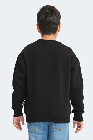 Slazenger LOGAN Unisex Çocuk Sweatshirt Siyah