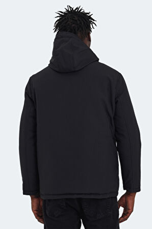 Slazenger HEAVEN Erkek Kapüşonlu Siyah Mont & Kaban