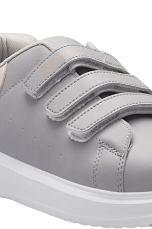 Slazenger LOVE I Çocuk Cırt Cırtlı Gri / Pembe Günlük Spor Ayakkabısı