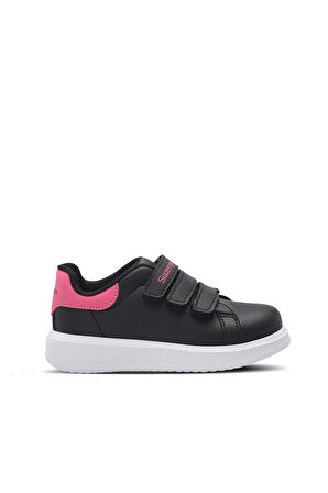 Slazenger LOVE I Kız Çocuk Cırt Cırtlı Siyah / Fuşya Günlük Spor Ayakkabısı