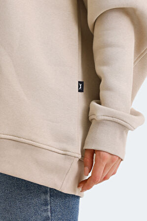 Slazenger VADIM Oversize Kadın Oversıze Bej Sweatshirt