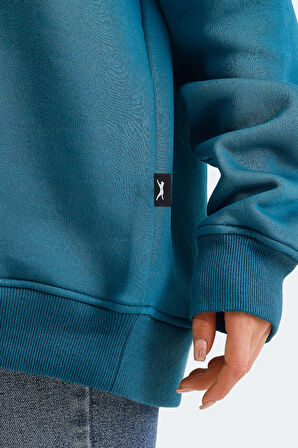 Slazenger VADIM Oversize Kadın Oversıze Petrol Sweatshirt
