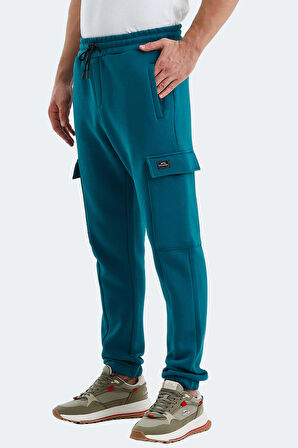 Slazenger VALORA Erkek Cepli Dar Paça Petrol Eşofman Altı