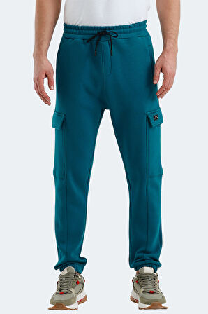 Slazenger VALORA Erkek Cepli Dar Paça Petrol Eşofman Altı