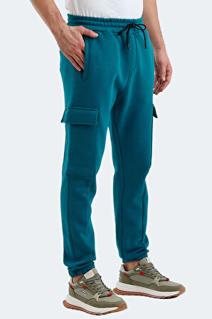 Slazenger VALORA Erkek Cepli Dar Paça Petrol Eşofman Altı