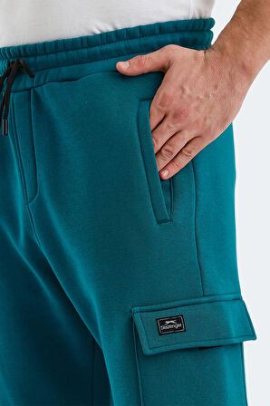 Slazenger VALORA Erkek Cepli Dar Paça Petrol Eşofman Altı