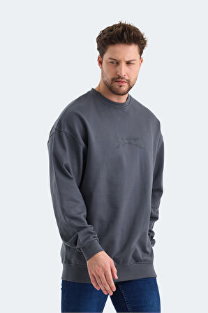 Slazenger VADIK OVERSIZE Erkek Sweatshirt Koyu Gri