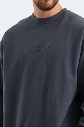 Slazenger VADIK OVERSIZE Erkek Sweatshirt Koyu Gri