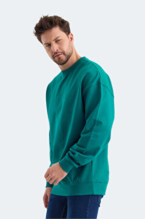 Slazenger VADIK OVERSIZE Erkek Sweatshirt Petrol