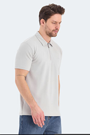 Slazenger BARRIER Erkek Polo Yaka Gri Tişört