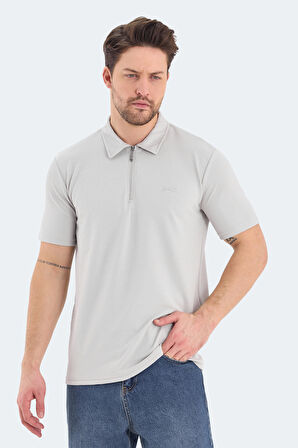 Slazenger BARRIER Erkek Polo Yaka Gri Tişört