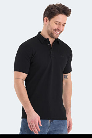 Slazenger BOLT Erkek Polo Yaka Siyah Tişört