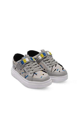 Slazenger NUMANCIA Çocuk Cırt Cırtlı Gri / Siyah Günlük Spor Ayakkabısı