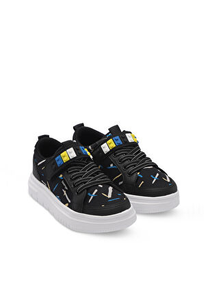 Slazenger NUMANCIA Çocuk Cırt Cırtlı Siyah / Mavi Günlük Spor Ayakkabısı