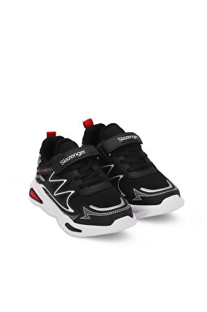 Slazenger KYRIE Çocuk Cırt Cırtlı Siyah / Kırmızı Günlük Spor Ayakkabısı