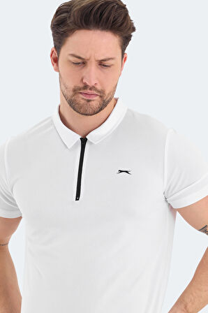 Slazenger ROYAL Erkek Polo Yaka Beyaz Tişört