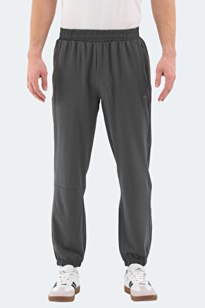 Slazenger RUSLAN Erkek Fermuar Cepli Dar Paça Koyu Gri Eşofman Altı