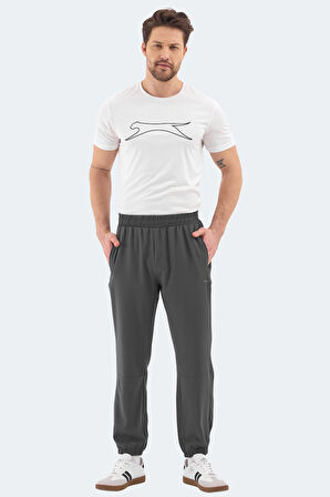 Slazenger RUSLAN Erkek Fermuar Cepli Dar Paça Koyu Gri Eşofman Altı