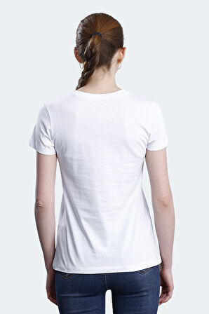 Slazenger KORNELI I Kadın Slim Fit Beyaz Tişört