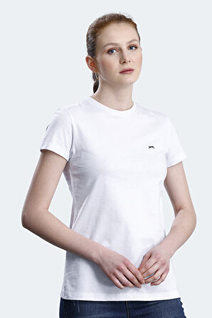Slazenger KORNELI I Kadın Slim Fit Beyaz Tişört